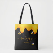 Zwarte bijen blij met hommels zoete honing-monogra tote bag (Voorkant)