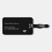 Zwarte bijen, gele zonnebloem bagagelabel (Achterkant horizontaal)