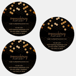 Zwarte bijenkorftextuur imkerpot labels