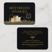 Zwarte bijenkorven Apiary Label met Gold Heart en  (Voorkant / Achterkant)