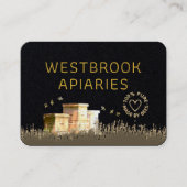 Zwarte bijenkorven Apiary Label met Gold Heart en  (Voorkant)