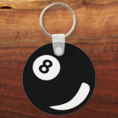 Zwarte biljarten met acht biljarten sleutelhanger (Voorkant)
