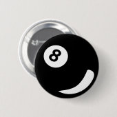 Zwarte biljarten ronde button 5,7 cm (Voorkant /achterkant)