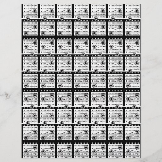 Zwarte Bingo Kaarten (Voorkant)