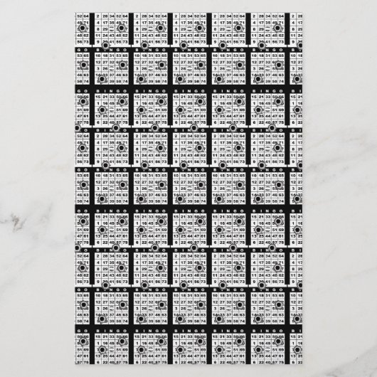 Zwarte Bingo Kaarten (Voorkant)