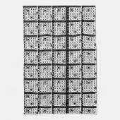Zwarte Bingo Kaarten Theedoek (Verticaal)