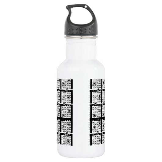Zwarte Bingo Kaarten Waterfles (Achterkant)
