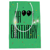 Zwarte Birthday-ballonnen en Sparkler Medium Cadeauzakje (Voorkant)