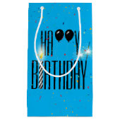 Zwarte Birthday-ballonnen en Sparklers Klein Cadeauzakje (Voorkant)