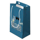 Zwarte Birthday-ballonnen en Sparklers Klein Cadeauzakje (Voorkant Gekanteld)