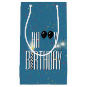 Zwarte Birthday-ballonnen en Sparklers Klein Cadeauzakje (Voorkant)