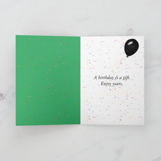 Zwarte Birthday-ballonnen met spaarders Kaart (Binnen)