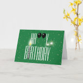 Zwarte Birthday-ballonnen met spaarders Kaart (Gele Bloem)