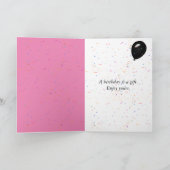 Zwarte Birthday-ballonnen met spaarders Kaart (Binnen)