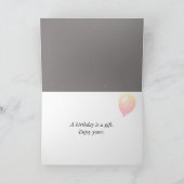 Zwarte Birthday-ballonnen met Sparkler Kaart (Binnen)