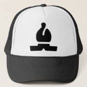 Zwarte bisschop trucker pet (Voorkant)