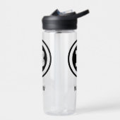 Zwarte Bitcoin Logo-symbool Monogrammed Waterfles (Links)