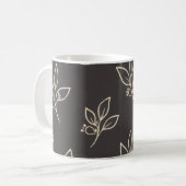 Zwarte Blad Beker | Moderne Koffiebeker Koffiemok (Voorkant links)