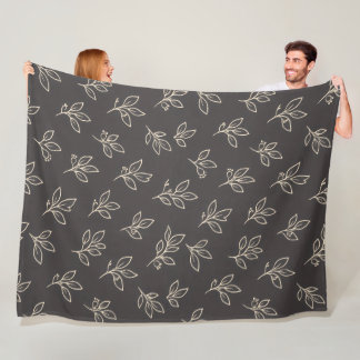Zwarte Blad Worpdeken Fleece Deken