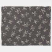 Zwarte Blad Worpdeken Fleece Deken (Voorkant (Horizontaal))