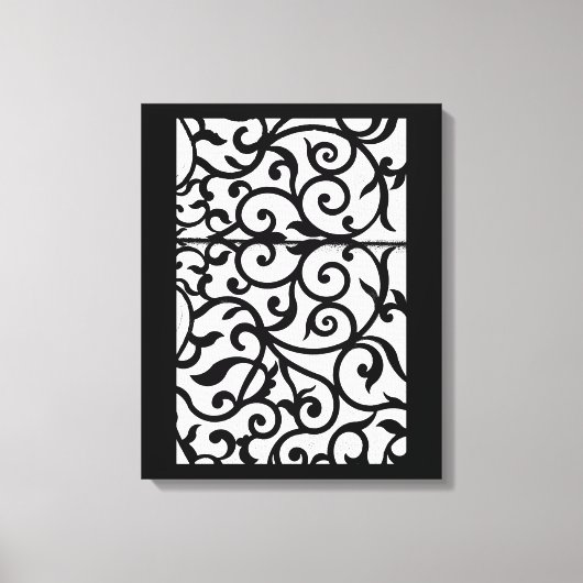 Zwarte bladeren canvas afdruk (Voorkant)