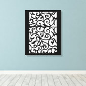 Zwarte bladeren canvas afdruk (Insitu (Houten vloer))