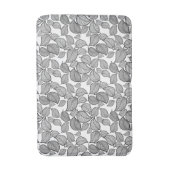 Zwarte bladeren op White Bath Mat (Voorkant Verticaal)