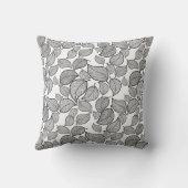 Zwarte bladeren op wit Sierkussen (Achterkant)