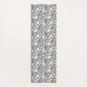 Zwarte bladeren op wit yogamat (Achterkant)