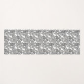 Zwarte bladeren op wit yogamat (Voorkant (horizontaal))