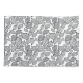 Zwarte bladeren op witte Kussensloop (Achterkant-Links)