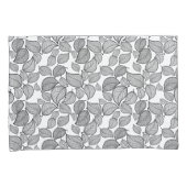 Zwarte bladeren op witte Kussensloop (Voorkant-Rechts)