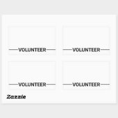Zwarte blanco volunteer rechthoekige Sticker (Vel)