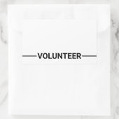 Zwarte blanco volunteer rechthoekige Sticker (Tas)