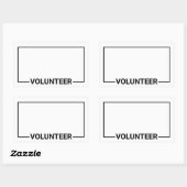 Zwarte blanco volunteer rechthoekige Sticker (Vel)
