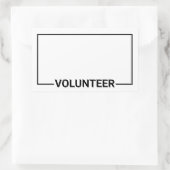 Zwarte blanco volunteer rechthoekige Sticker (Tas)