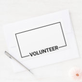 Zwarte blanco volunteer rechthoekige Sticker (Envelop)