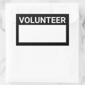 Zwarte blanco volunteer rechthoekige Sticker (Tas)