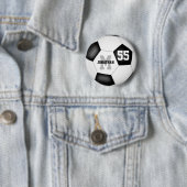 zwarte blanke jongens voetbal gepersonaliseerd ronde button 5,7 cm (In situ)