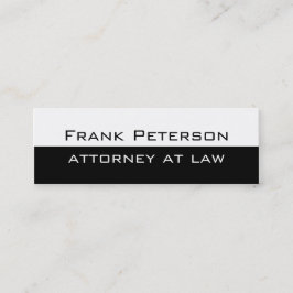 Zwarte blanke minimalistische moderne advocaat mini visitekaartje