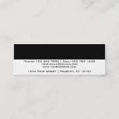 Zwarte blanke minimalistische moderne advocaat mini visitekaartje (Achterkant)