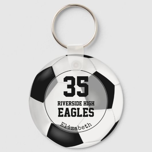 zwarte blanke voetballen, teamgeest sleutelhanger (Voorkant)
