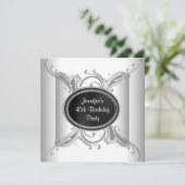 Zwarte blanke vrouwen 40ste verjaardagsfeest kaart (Staand voorkant)