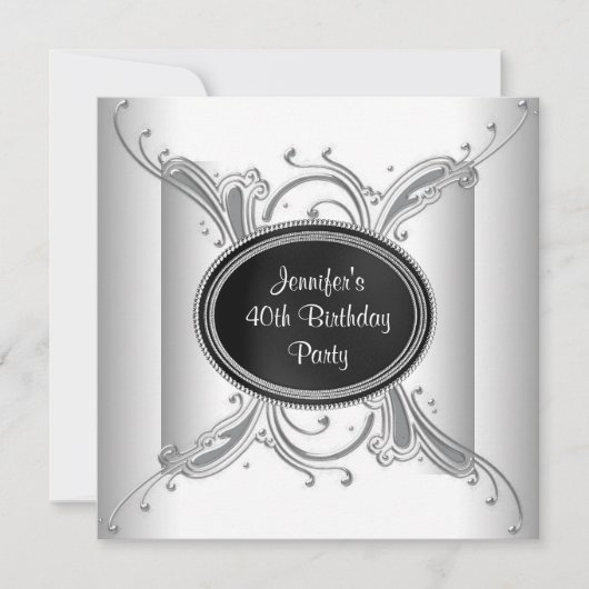 Zwarte blanke vrouwen 40ste verjaardagsfeest kaart (Voorkant)