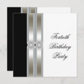 Zwarte blanke vrouwen 40ste verjaardagsfeest kaart (Voorkant / Achterkant)