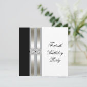 Zwarte blanke vrouwen 40ste verjaardagsfeest kaart (Staand voorkant)