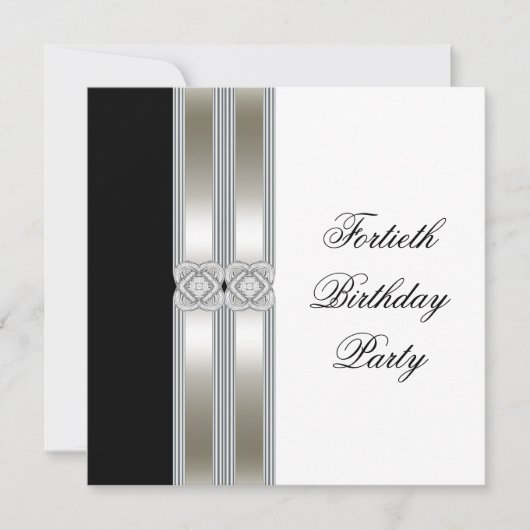 Zwarte blanke vrouwen 40ste verjaardagsfeest kaart (Voorkant)