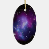 Zwarte Blauw en Paarse Galaxy Cluster Space Photo Keramisch Ornament (Rechts)