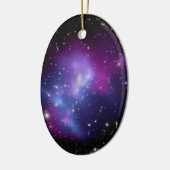 Zwarte Blauw en Paarse Galaxy Cluster Space Photo Keramisch Ornament (Links)