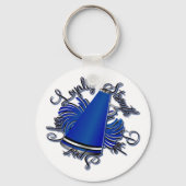 Zwarte Blauw en Witte Kwaliteit Sleutelhanger (Voorkant)